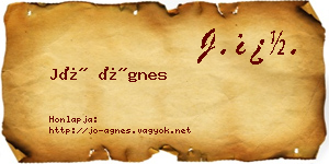 Jó Ágnes névjegykártya